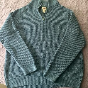 LL Bean 100% organic cotton. New from employee store, gorgeous rag wool sweater.